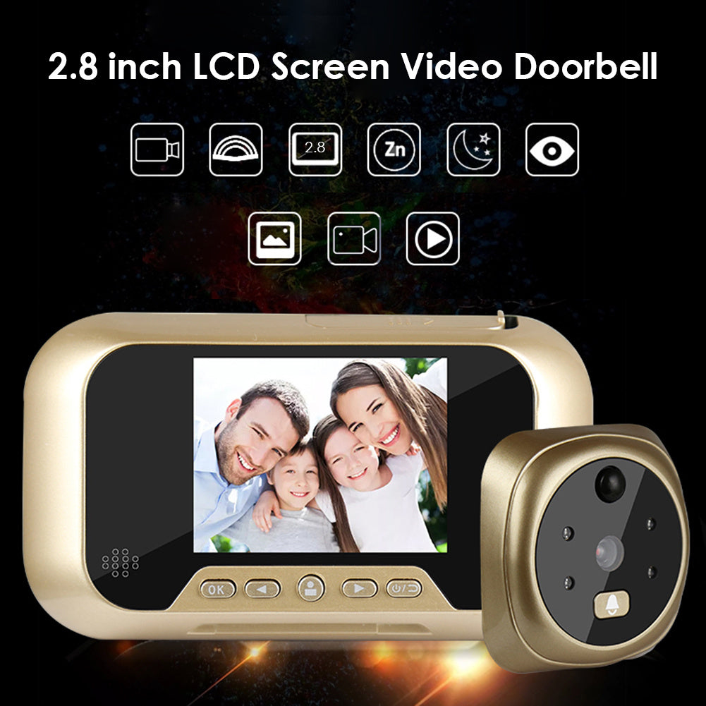 2.8 Inch Infrared Night Vision Camera Video Intelligent Electronic Peephole Visual Peephole Doorbell. - PryTheory