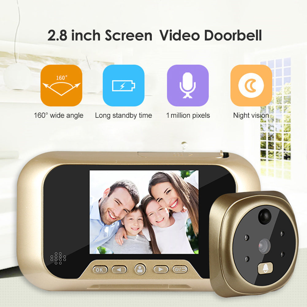 2.8 Inch Infrared Night Vision Camera Video Intelligent Electronic Peephole Visual Peephole Doorbell. - PryTheory