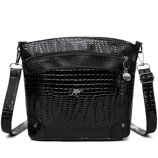 Crocodile Pattern Shoulder Bag Casual Multi-layer Vintage Crossbody Women's Bag - PryTheory