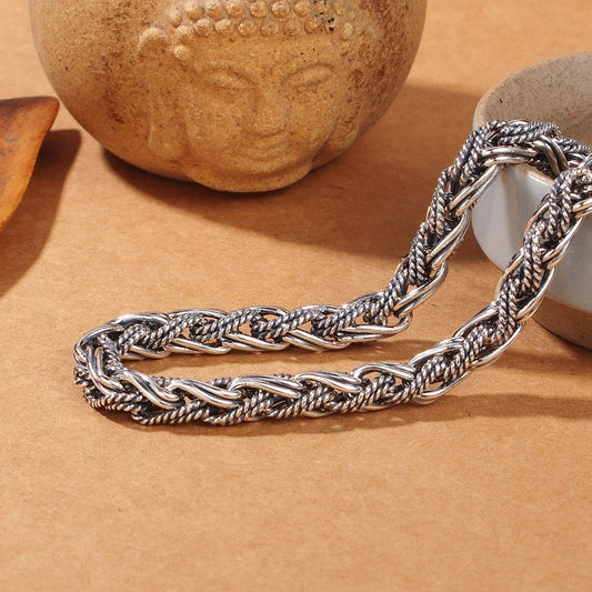 S925 Sterling Silver Handmade Hemp Rope Necklace. - PryTheory
