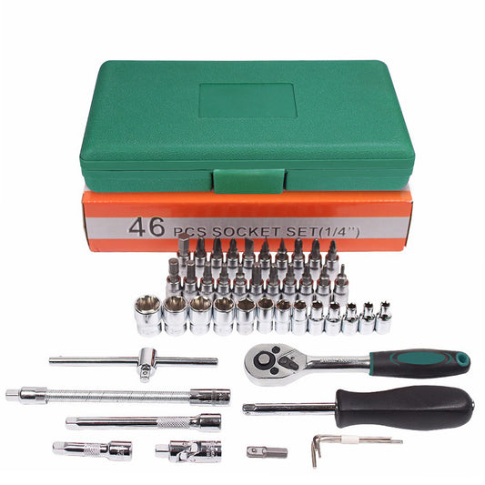 46pc/Inch Socket Set Car Repair Tool Ratchet Torque Wrench Combo Tools Kit Auto Repairing Tool Set - PryTheory