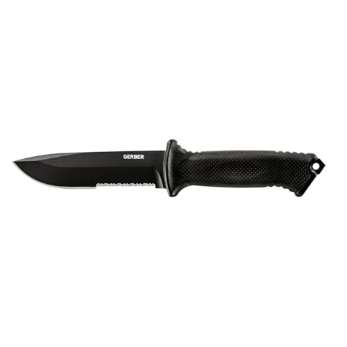 Gerber Gear Ultimate Survival Knife, Fixed Blade with Combo Edge, includes Fire Starter Edge and Ferro Rod