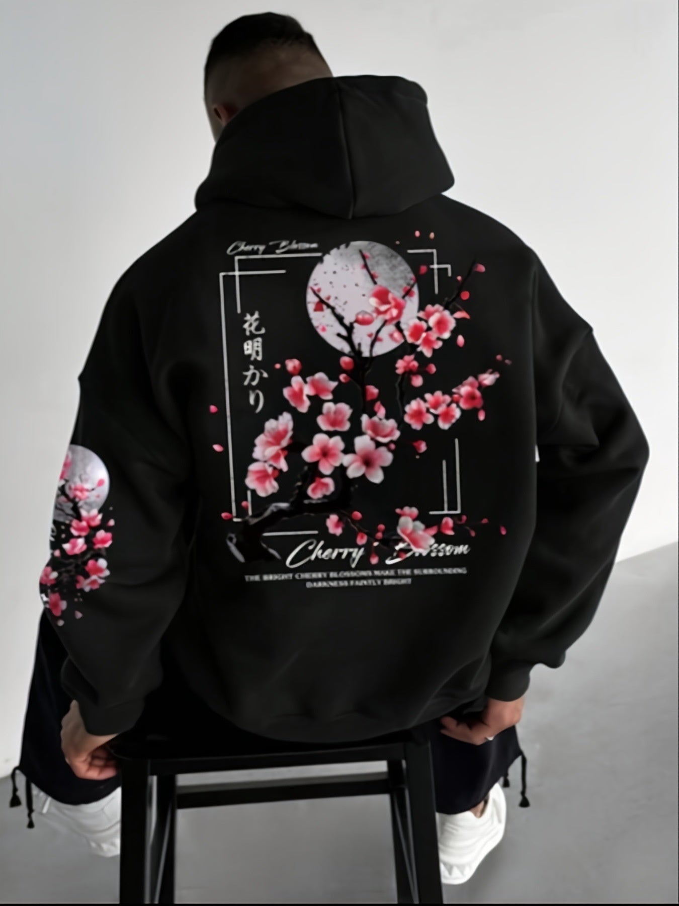 Cherry Blossom Pattern Lining Hoodie