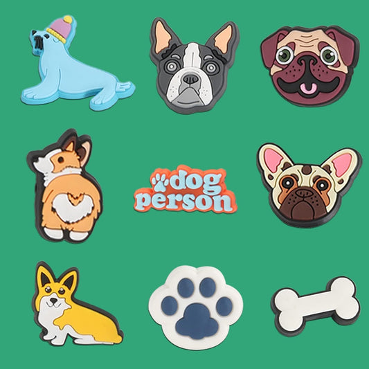 25 New Cartoon Animal Dog Series Hole Shoes, Flower Shoes, Buckle Accessories, Cute Garden Shoes Decoration - PryTheory