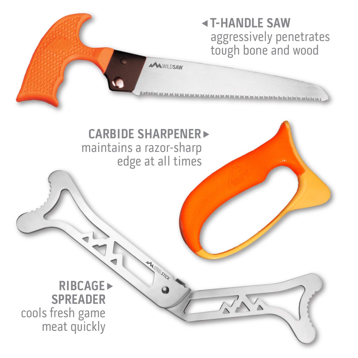 OUTDOOR EDGE WildLite - 6-Piece Field to Freezer Hunting & Game Processing Knife Set with Gut Hook Blade, Caping Knife - Hunting Knives for Gutting Deer with Case - Deer & Elk Accessories