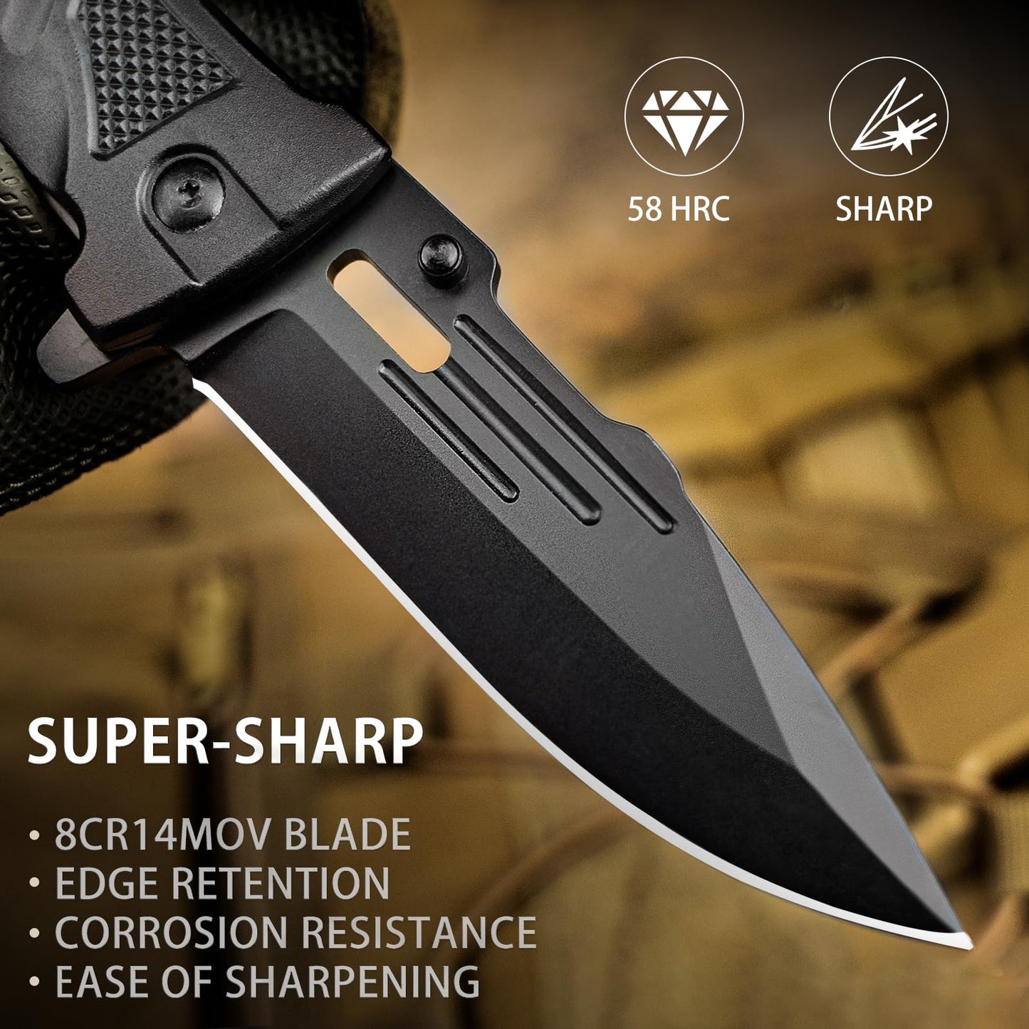 NedFoss Folding Knife DA75, 3 in 1