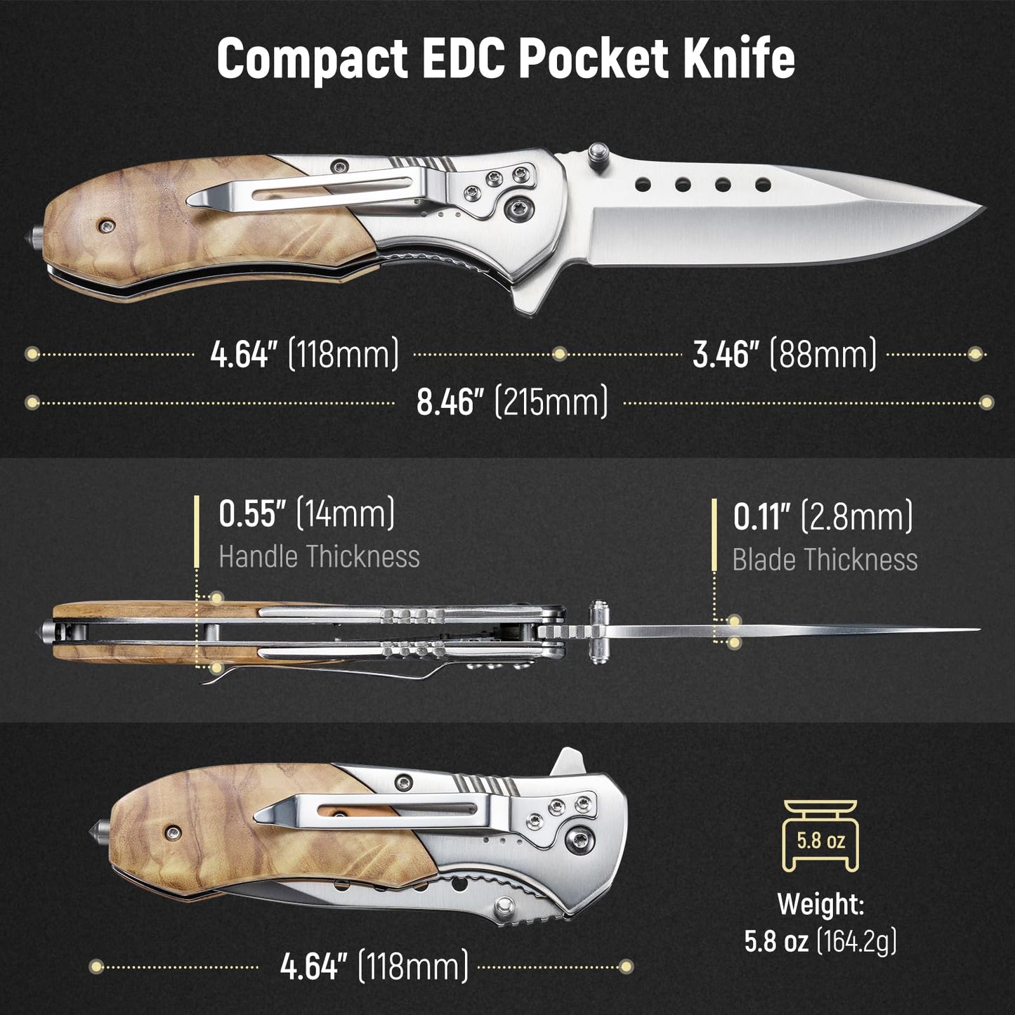 Pocket Folding Knive with Clip