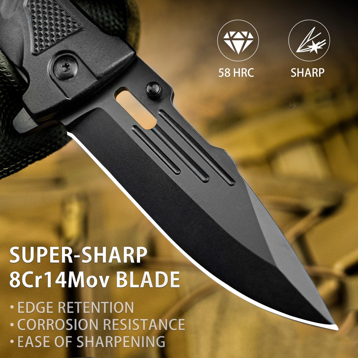 NedFoss Folding Knife DA75, 3 in 1