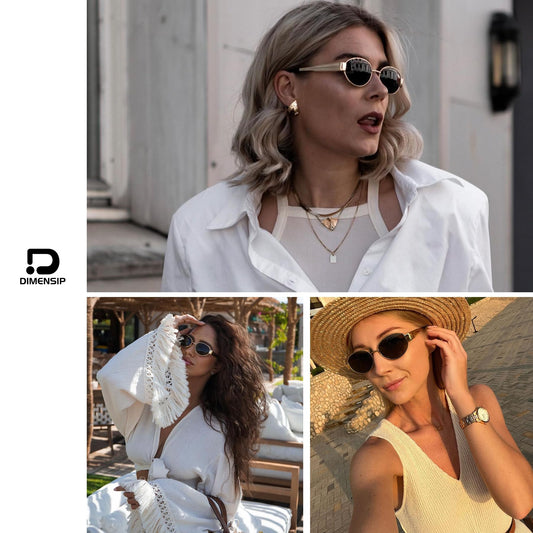 Retro Oval Gold Sun- Fashion Metal Frame Shades