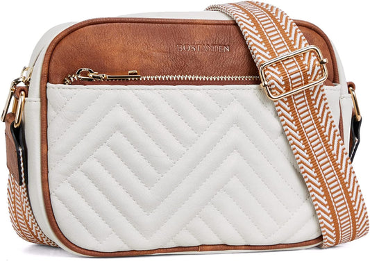 BOSTANTEN Quilted Crossbody Bags for Women Vegan Leather Purses Small Shoulder Handbags with Wide Strap - PryTheory