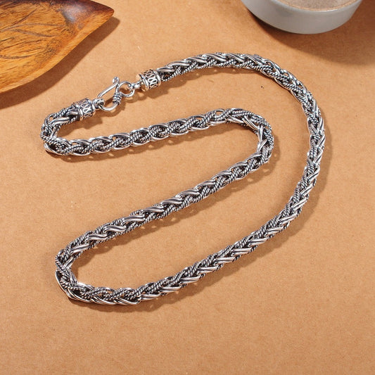 S925 Sterling Silver Handmade Hemp Rope Necklace. - PryTheory