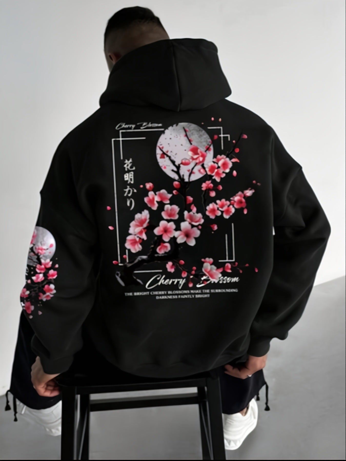Cherry Blossom Pattern Lining Hoodie